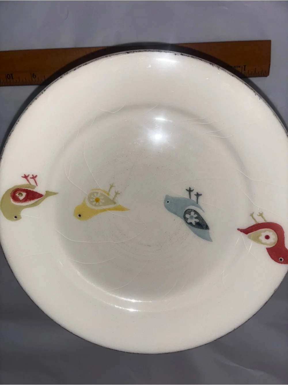 Vintage Set of 8 Pier 1 Imports Little Bird Salad Plate 8-1/2” Portugal. Y3